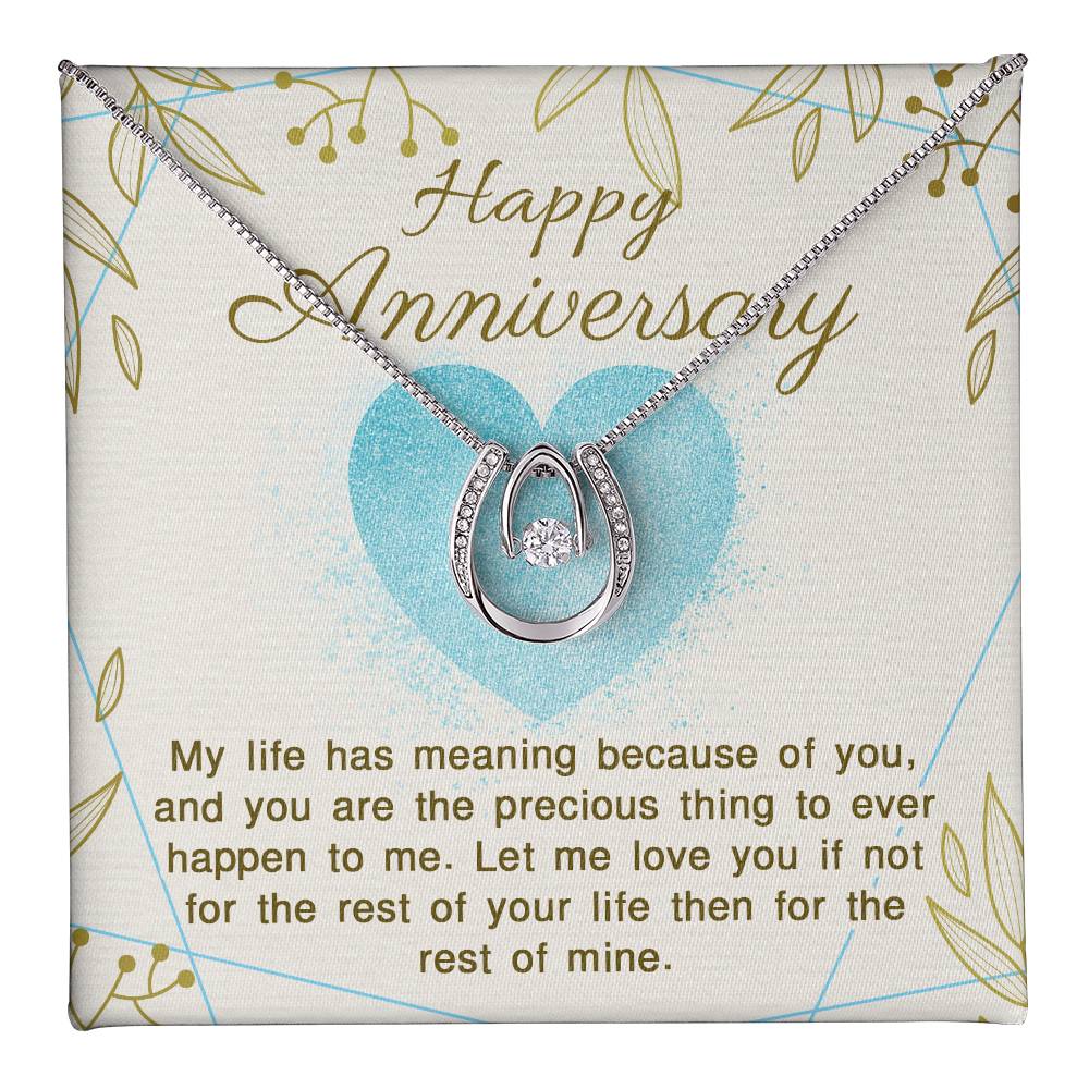 Happy Anniversary My life has meaning because of you Lucky In Love Necklace - StarShineBox -