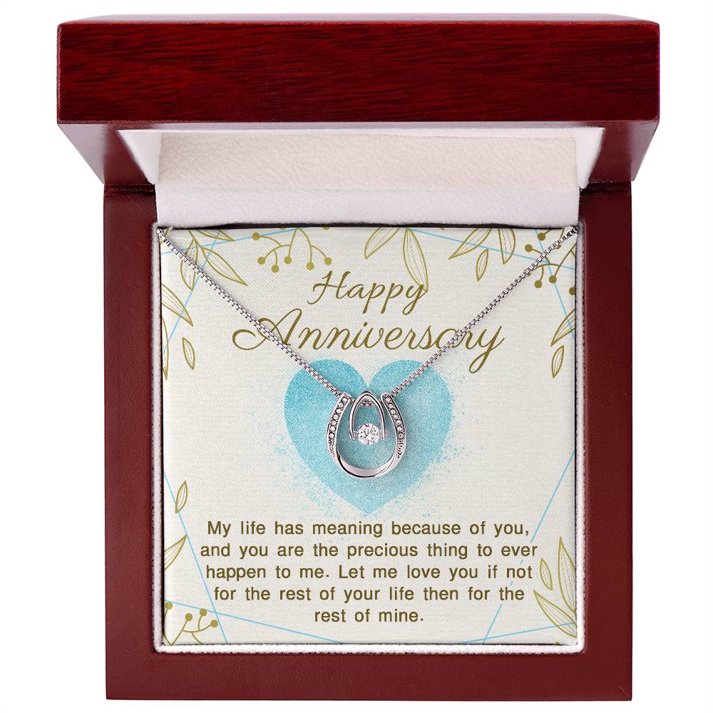 Happy Anniversary My life has meaning because of you Lucky In Love Necklace - StarShineBox -