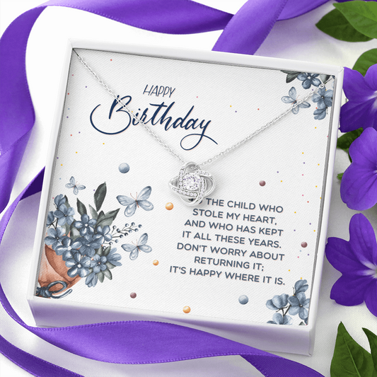 Happy birthday to child  The Love Knot Necklace - StarShineBox -