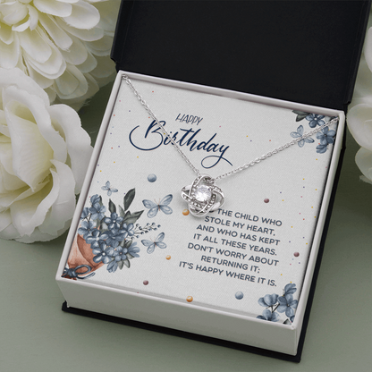 Happy birthday to child  The Love Knot Necklace - StarShineBox -