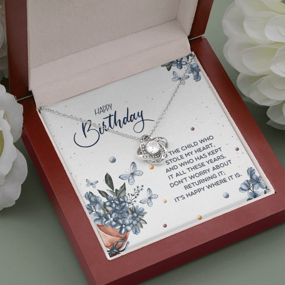 Happy birthday to child  The Love Knot Necklace - StarShineBox -
