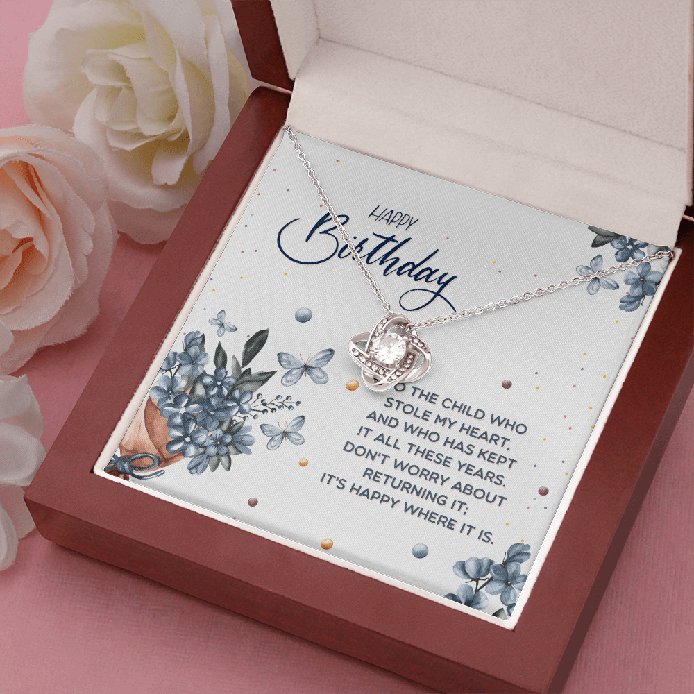 Happy birthday to child  The Love Knot Necklace - StarShineBox -