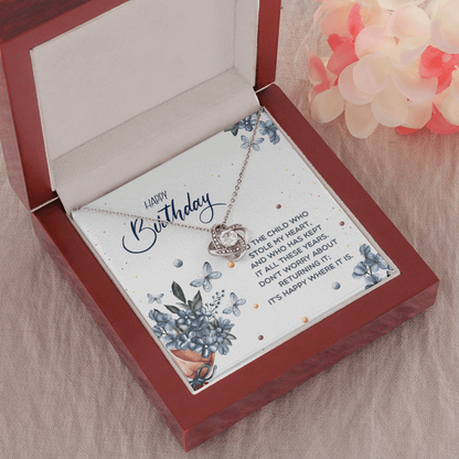 Happy birthday to child  The Love Knot Necklace - StarShineBox -