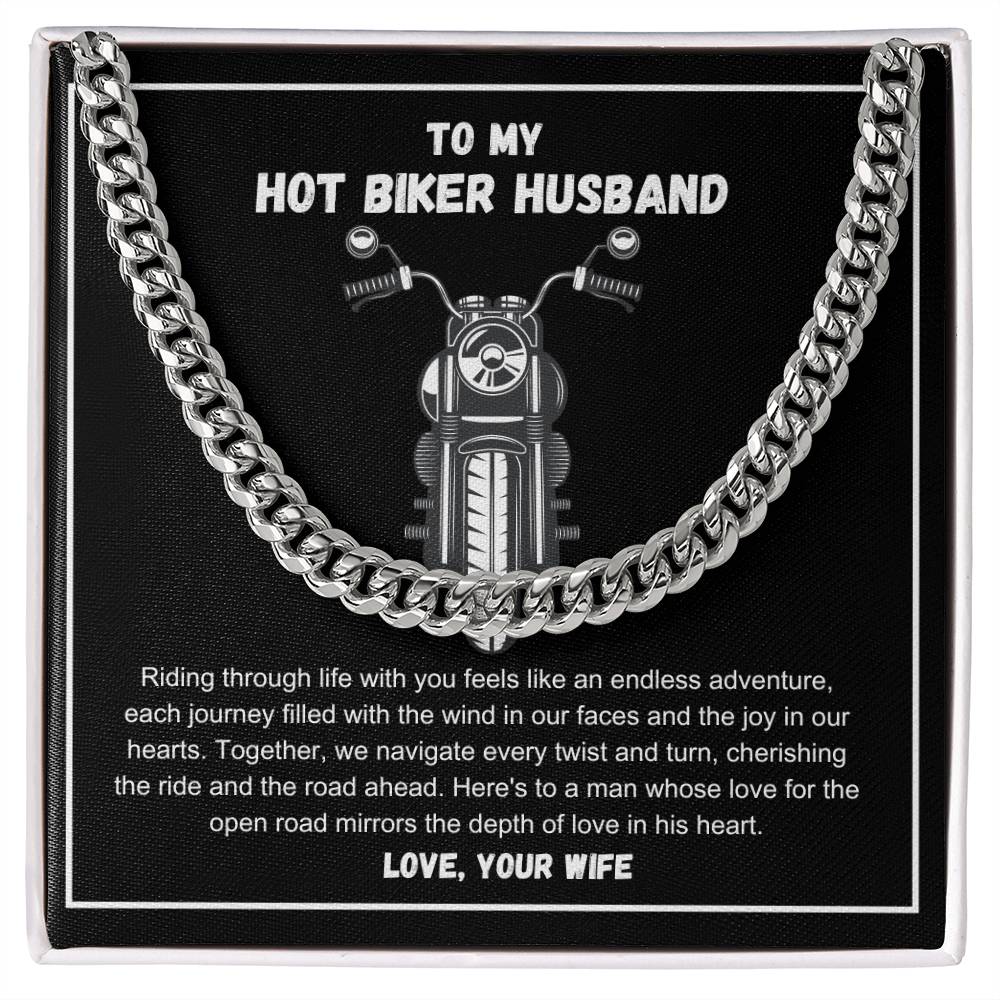 Hot Biker Husband - Riding through life with you feels like an endless adventure Cuban Link Chain - StarShineBox -