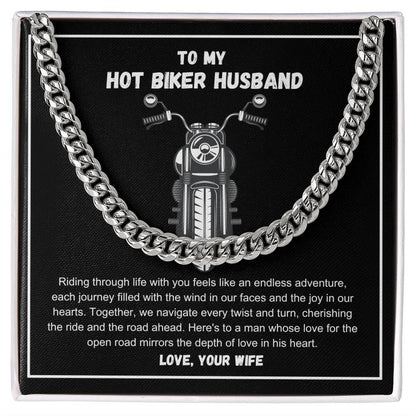 Hot Biker Husband - Riding through life with you feels like an endless adventure Cuban Link Chain - StarShineBox -