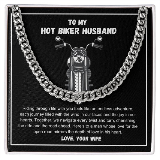 Hot Biker Husband - Riding through life with you feels like an endless adventure Cuban Link Chain - StarShineBox -