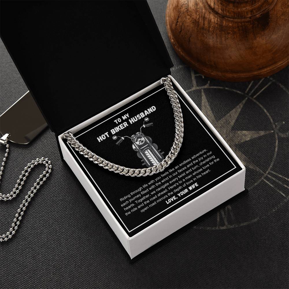 Hot Biker Husband - Riding through life with you feels like an endless adventure Cuban Link Chain - StarShineBox -