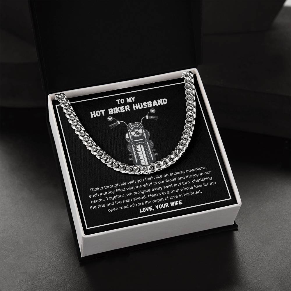 Hot Biker Husband - Riding through life with you feels like an endless adventure Cuban Link Chain - StarShineBox -