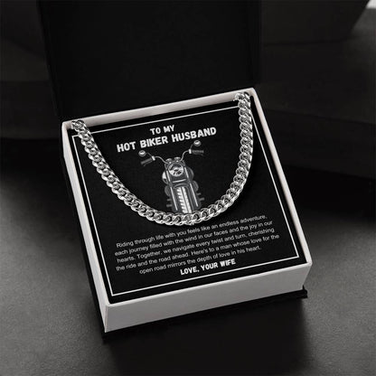 Hot Biker Husband - Riding through life with you feels like an endless adventure Cuban Link Chain - StarShineBox -