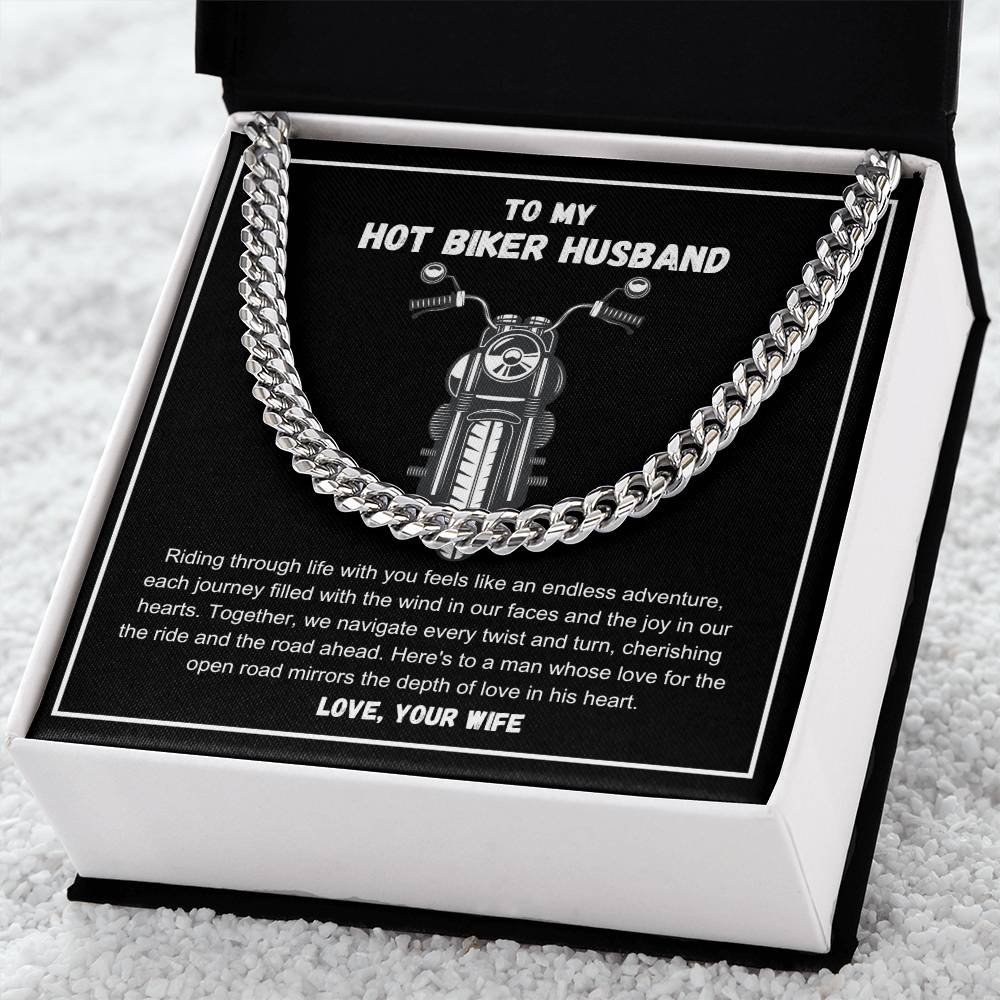 Hot Biker Husband - Riding through life with you feels like an endless adventure Cuban Link Chain - StarShineBox -