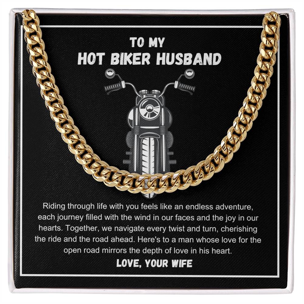 Hot Biker Husband - Riding through life with you feels like an endless adventure Cuban Link Chain - StarShineBox -