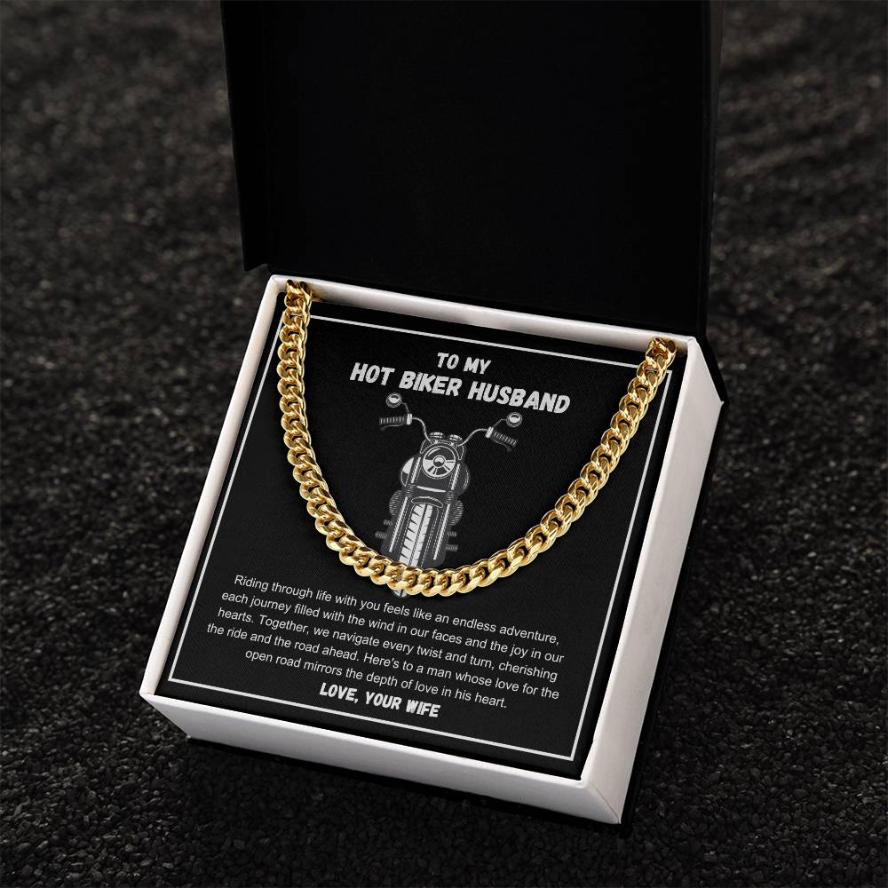 Hot Biker Husband - Riding through life with you feels like an endless adventure Cuban Link Chain - StarShineBox -