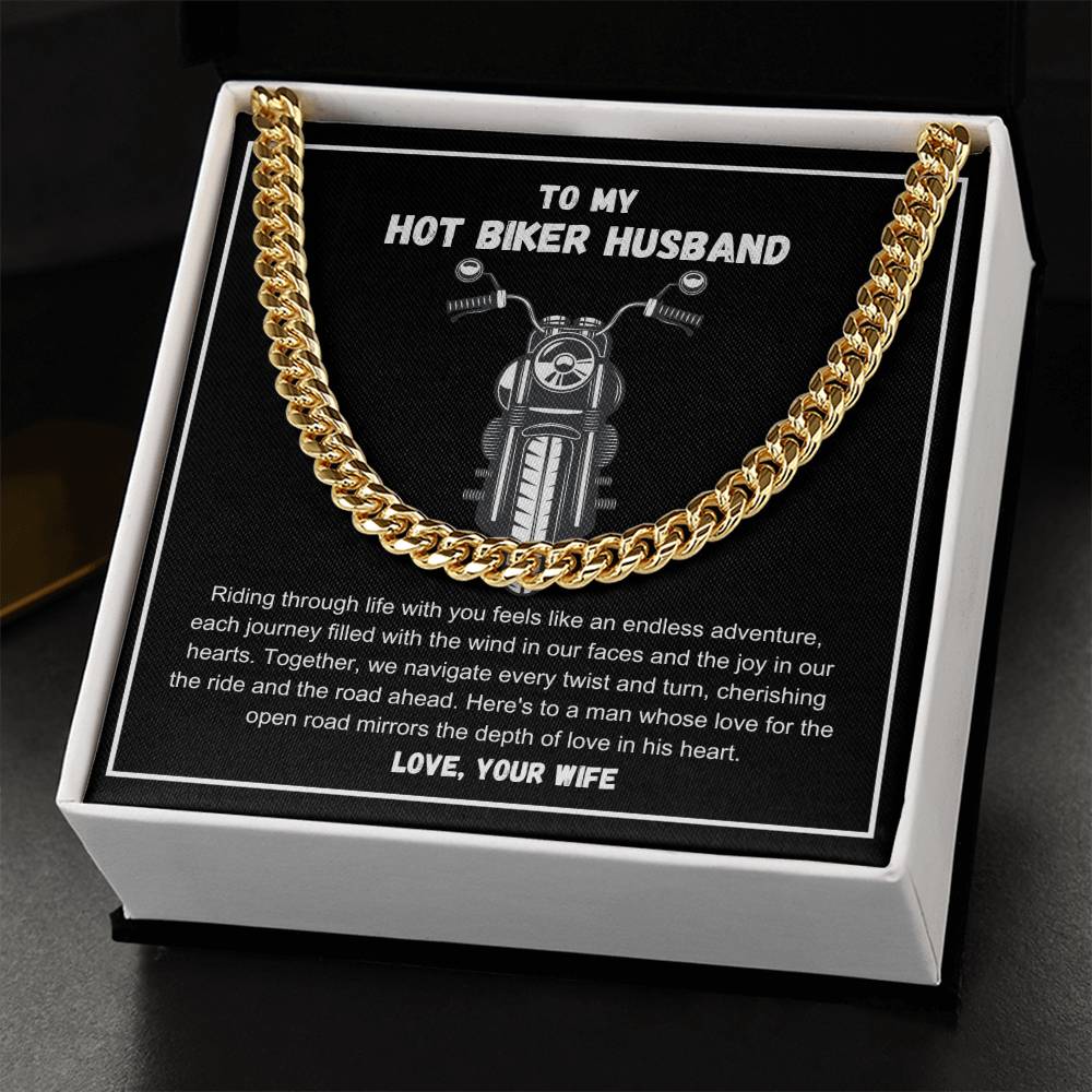 Hot Biker Husband - Riding through life with you feels like an endless adventure Cuban Link Chain - StarShineBox -