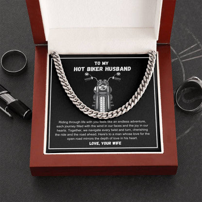 Hot Biker Husband - Riding through life with you feels like an endless adventure Cuban Link Chain - StarShineBox -