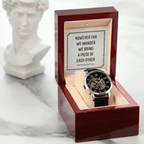 However far we wander Men's Openwork Watch With Mahogany Box - StarShineBox -