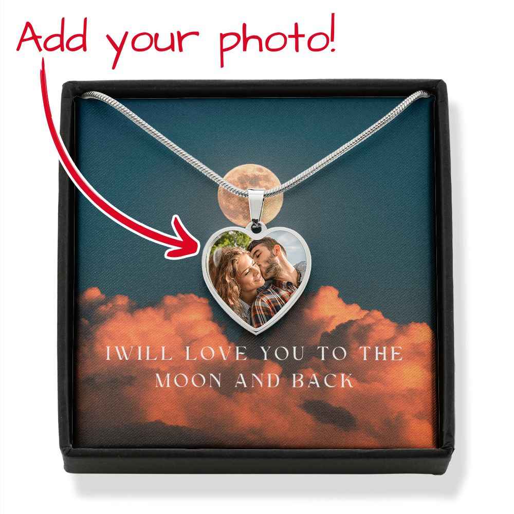 I will love you to the moon and back custom heart necklace