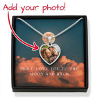 I will love you to the moon and back custom heart necklace
