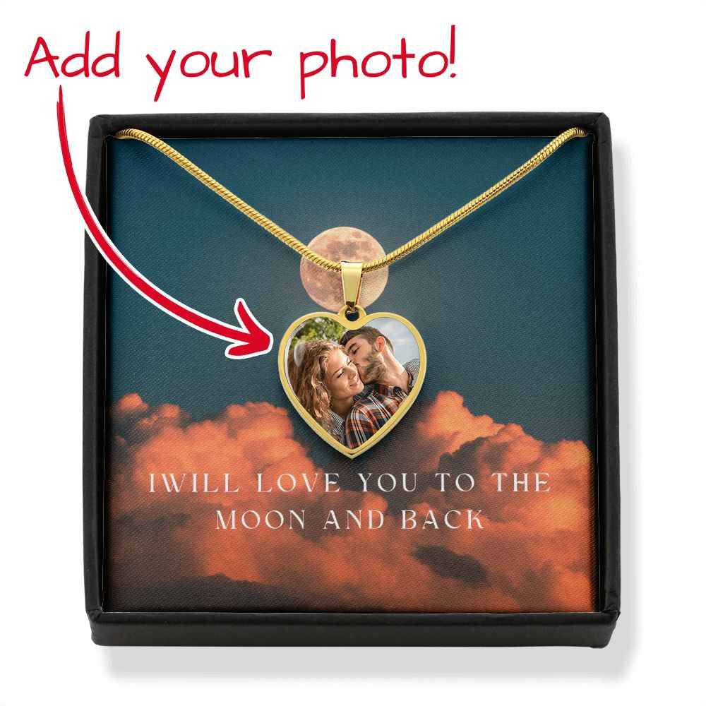 I will love you to the moon and back custom heart necklace