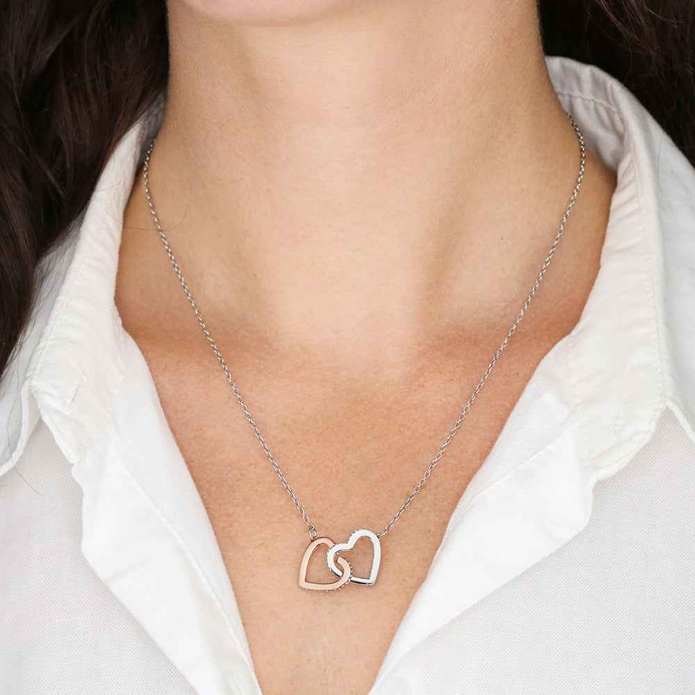 To My Beautiful Granddaughter I Love You Interlocking Hearts Necklace