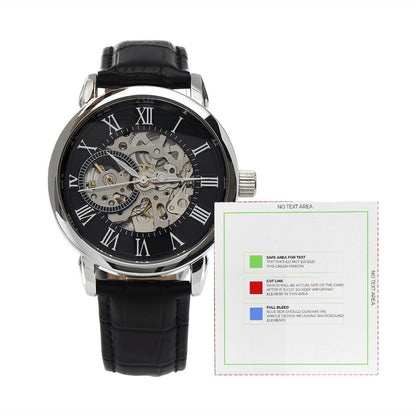 Men's Openwork Watch With Mahogany Box - StarShineBox -