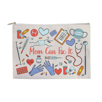 Mom Can Fix It Large Fabric Zippered Pouch