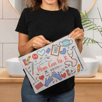 Mom Can Fix It Large Fabric Zippered Pouch