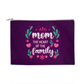 Mom The Heart Of The Family Large Fabric Zippered Pouch