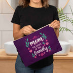 Mom The Heart Of The Family Large Fabric Zippered Pouch
