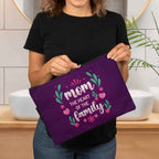 Mom The Heart Of The Family Large Fabric Zippered Pouch