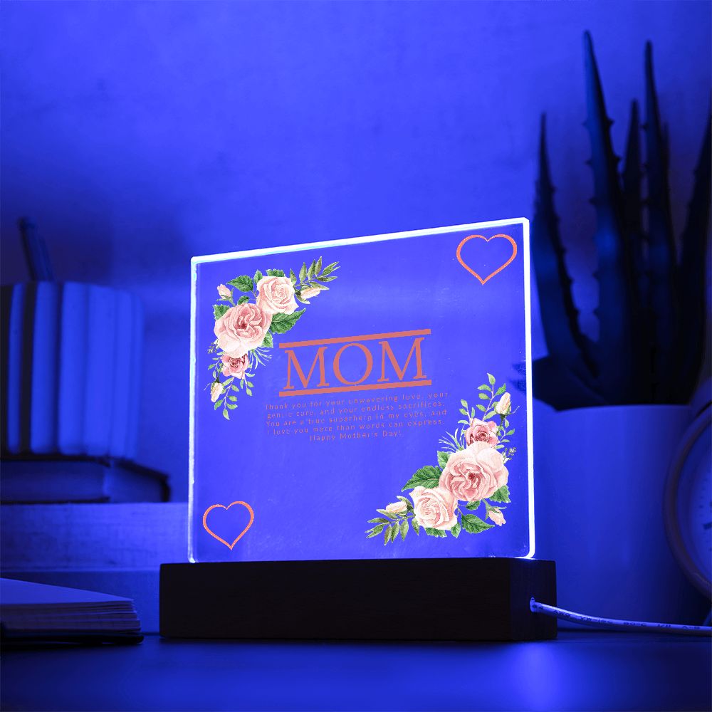 Mom thank you for your unwavering love - Square Acrylic Plaque - StarShineBox -