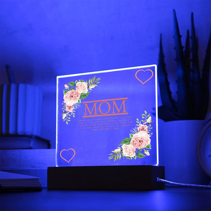 Mom thank you for your unwavering love - Square Acrylic Plaque - StarShineBox -