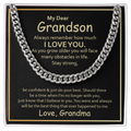 My Dear Grandson, Always remember how much I love you Cubin link chain - StarShineBox -