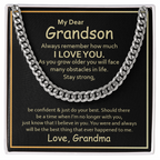 My Dear Grandson, Always remember how much I love you Cubin link chain - StarShineBox -