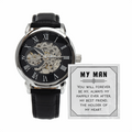 My Man- You will forever be my always Men's Openwork Watch With Mahogany Box - StarShineBox -