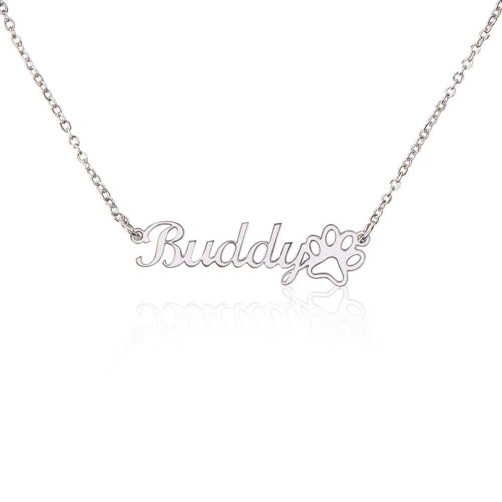 Paw Name Necklace