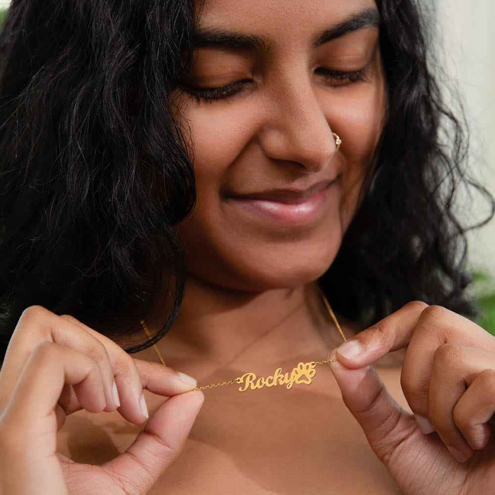 Paw Name Necklace