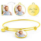 Personalized Circle Photo Bangle Bracelet - Starshine Box 