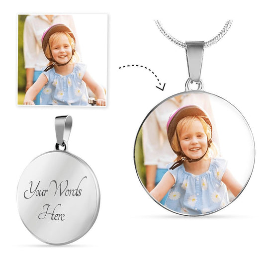 Personalized Circle Photo Necklace - Starshine Box 
