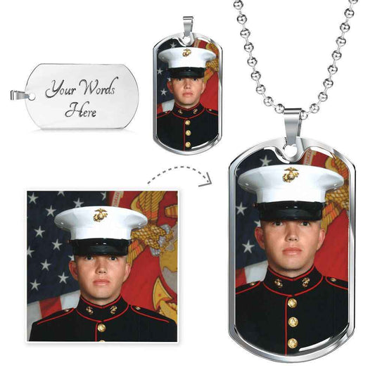 Personalized Military Dog Tag Photo Necklace