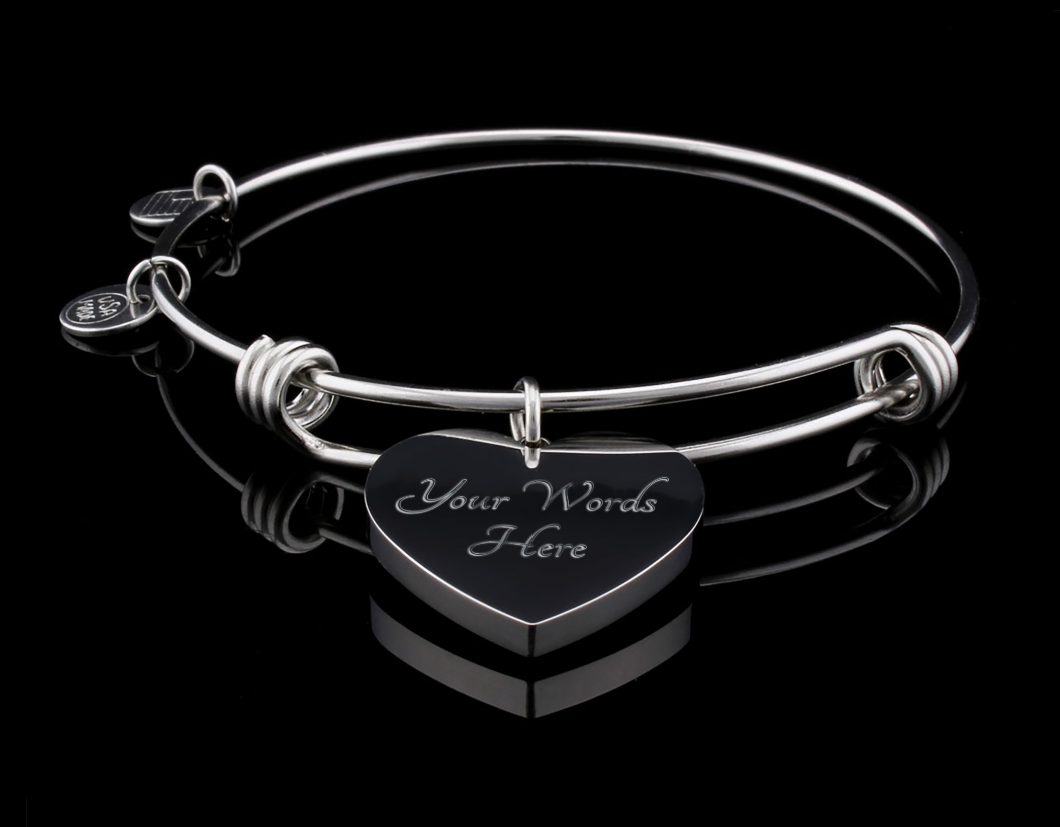 I love you more than treats personalized  Luxury Heart Bangle - Starshine Box