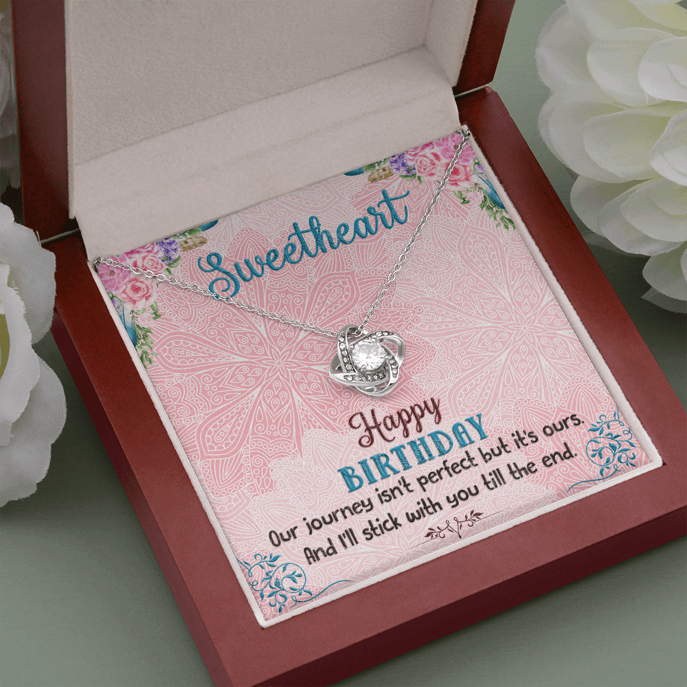 SweetHeart Happy Birthday boho chick The Love Knot Necklace - StarShineBox -