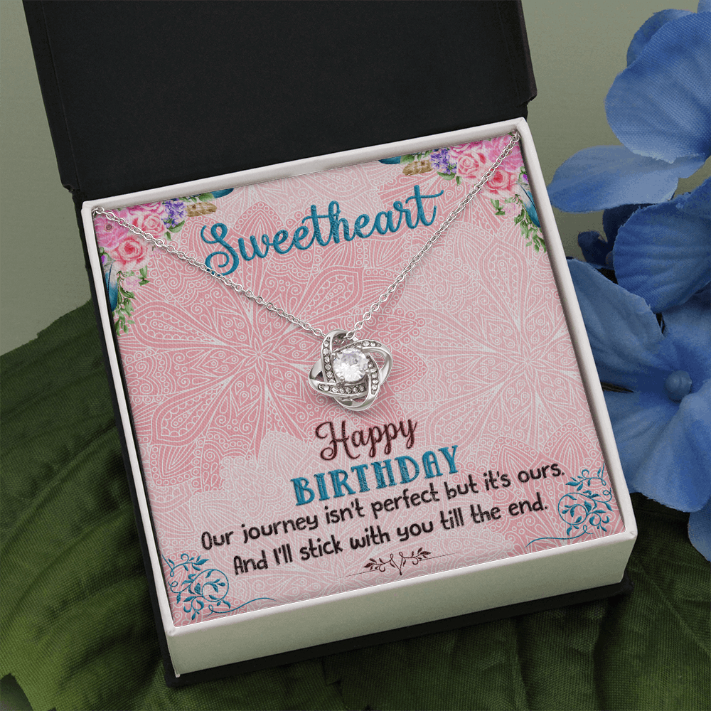 SweetHeart Happy Birthday boho chick The Love Knot Necklace - Starshine Box 