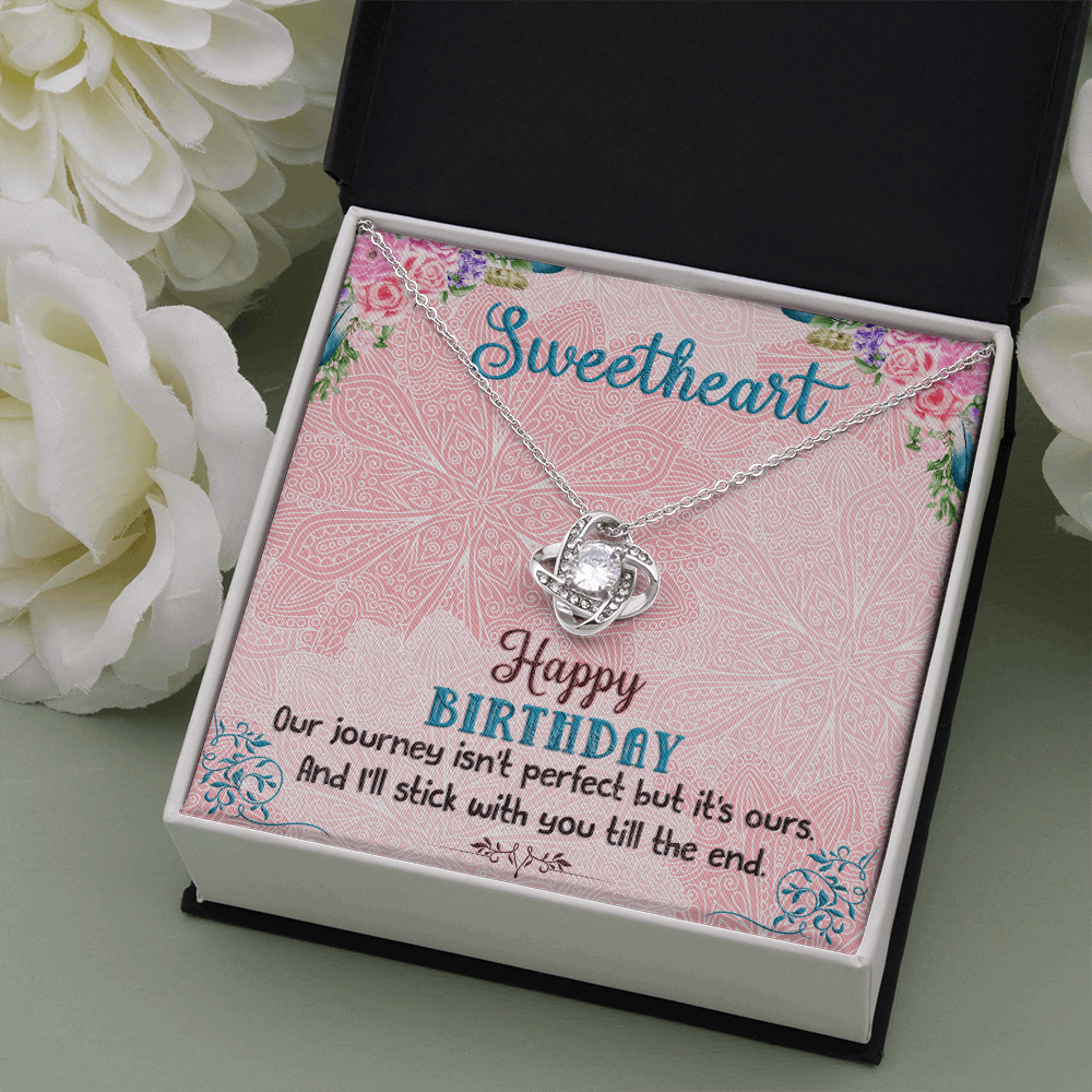 SweetHeart Happy Birthday boho chick The Love Knot Necklace - Starshine Box 