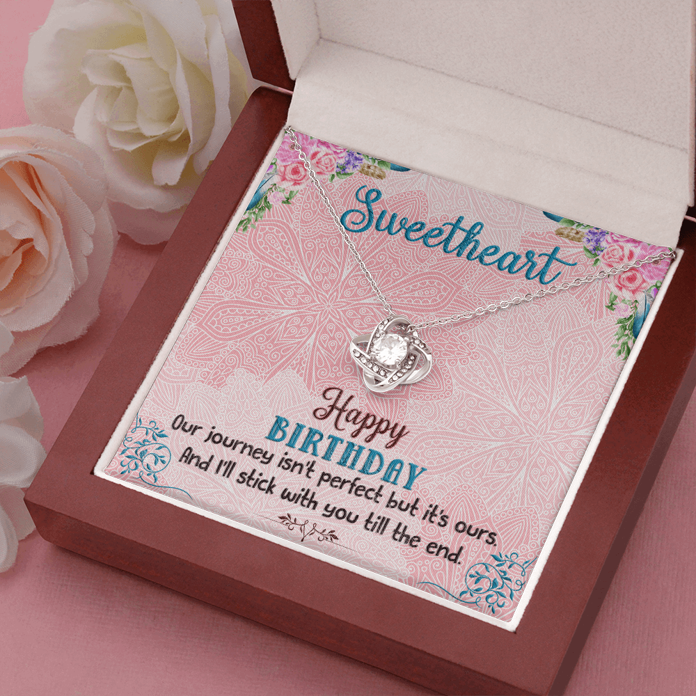 SweetHeart Happy Birthday boho chick The Love Knot Necklace - Starshine Box 