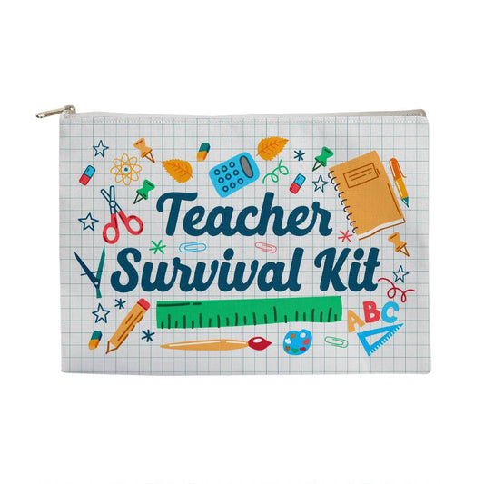 Teachers Survival Kit Large Fabric Zippered Pouch - StarShineBox -