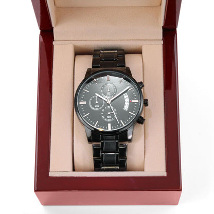 To MY Husband- Never forget that I love you Black Chronograph Watch - StarShineBox -