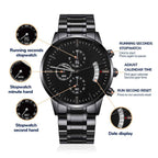 To MY Husband- Never forget that I love you Black Chronograph Watch - Starshine Box 