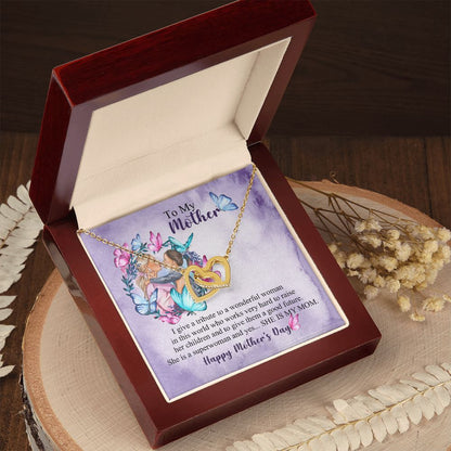 To Mom- she is superwomen Mothers day Interlocking Hearts Necklace - StarShineBox -