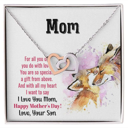 To Mom you are so special  Interlocking Hearts Necklace - StarShineBox -
