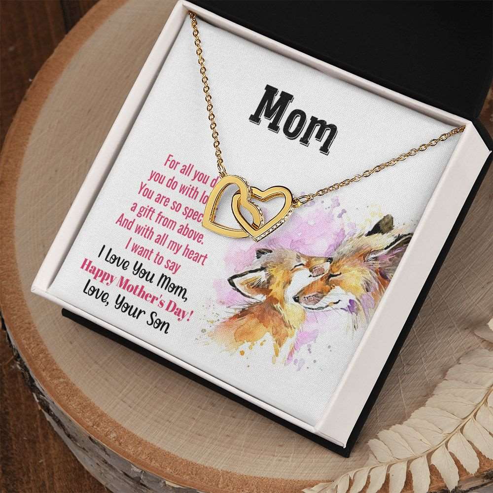 To Mom you are so special  Interlocking Hearts Necklace - StarShineBox -